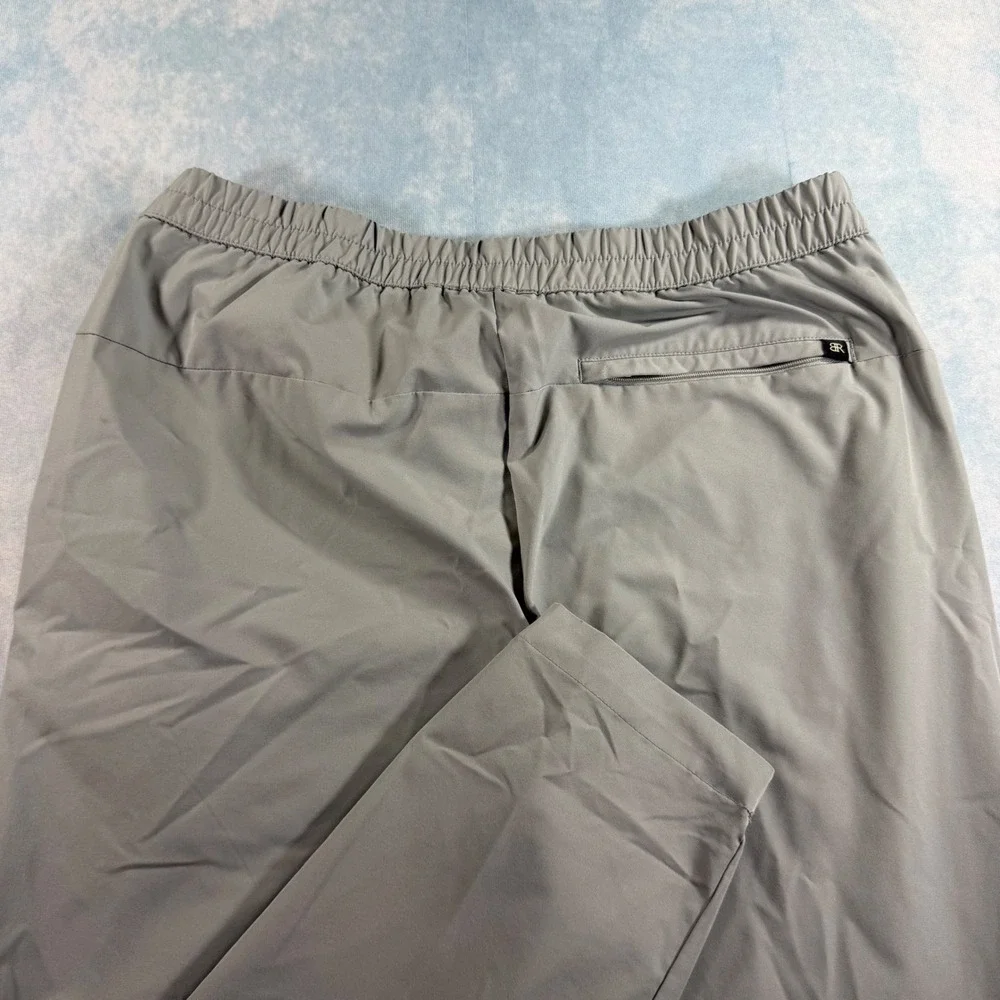 Banana Republic Travel Pants Mens 34 Grey Good Elastic Waist Tapered 2692